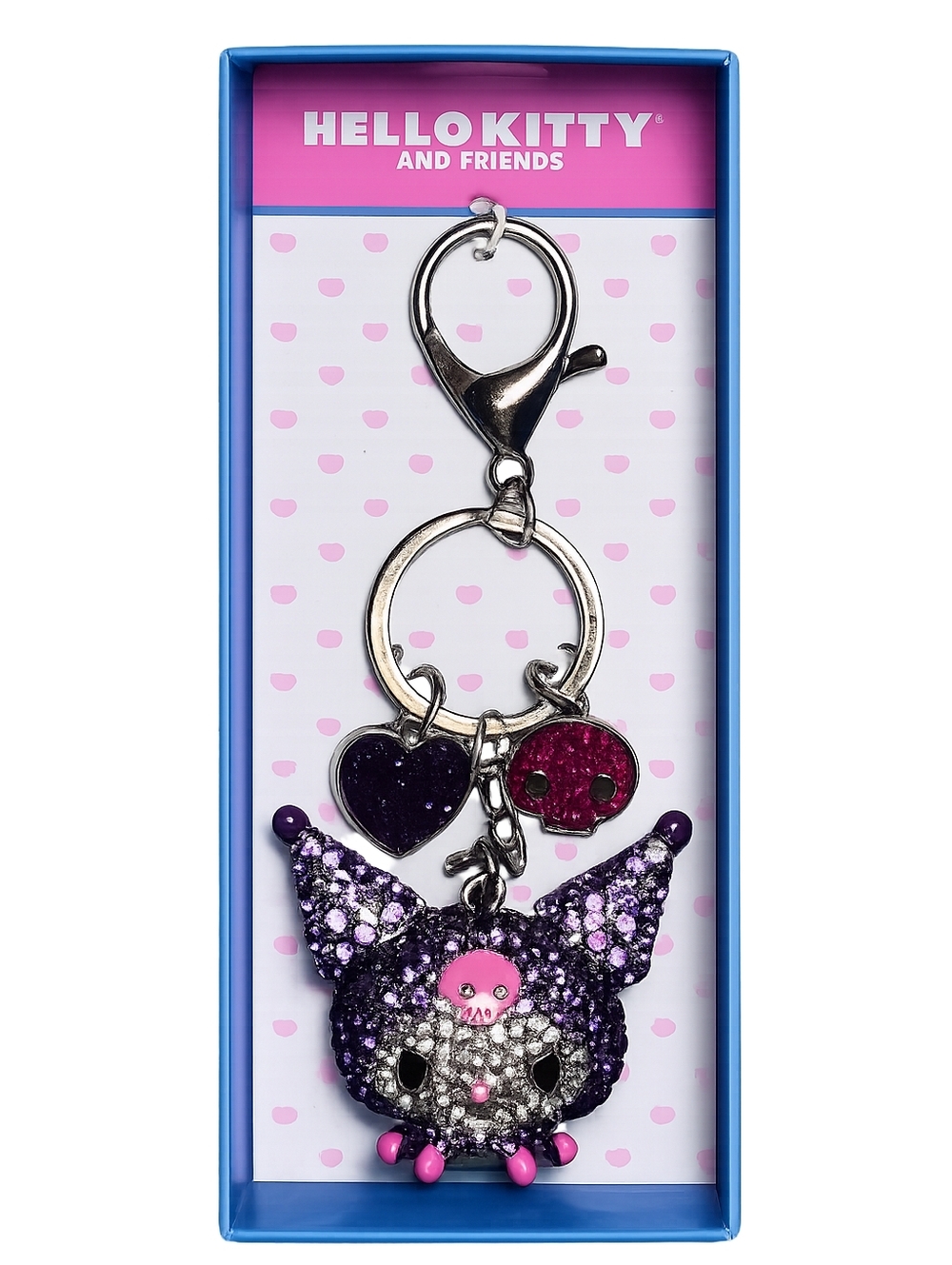 Sanrio Kuromi Rhinestone Keychain Charm Set Nwt